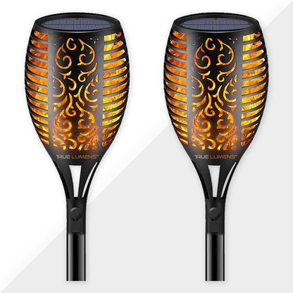 SolaFlame® | 96LED Flickering Flame Outdoor Solar Light | Dusk to Dawn | 2-Pack - Tampa Home & Garden Store