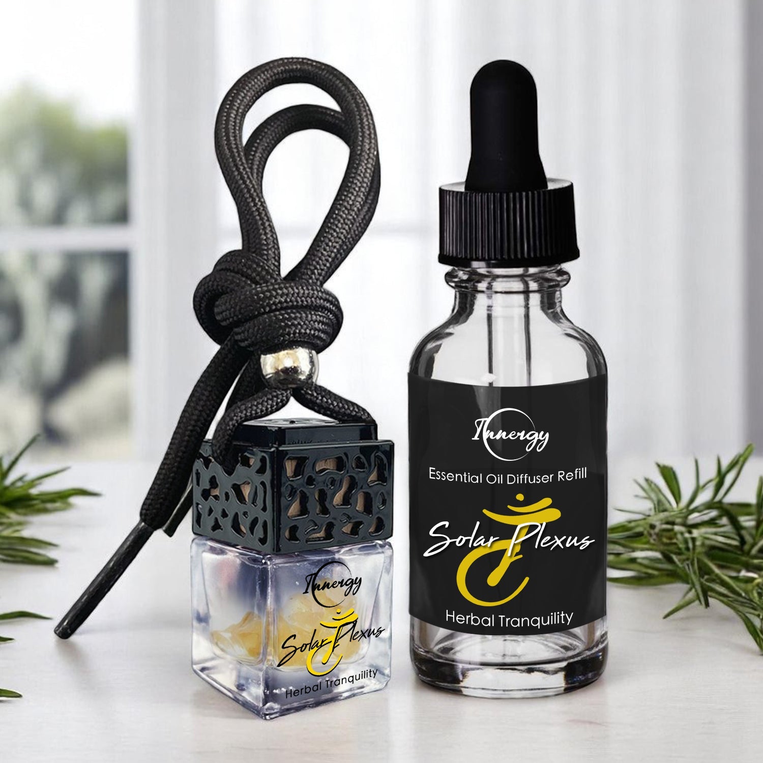 Solar Plexus Chakra Crystal-Enhanced Oil Diffuser, Car Air Freshener, 8ml - Tampa Home & Garden Store