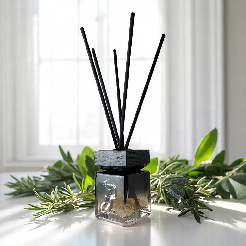 Solar Plexus Chakra Crystal-Enhanced Reed Oil Diffuser, Herbal Tranquility, 100ml - Tampa Home & Garden Store