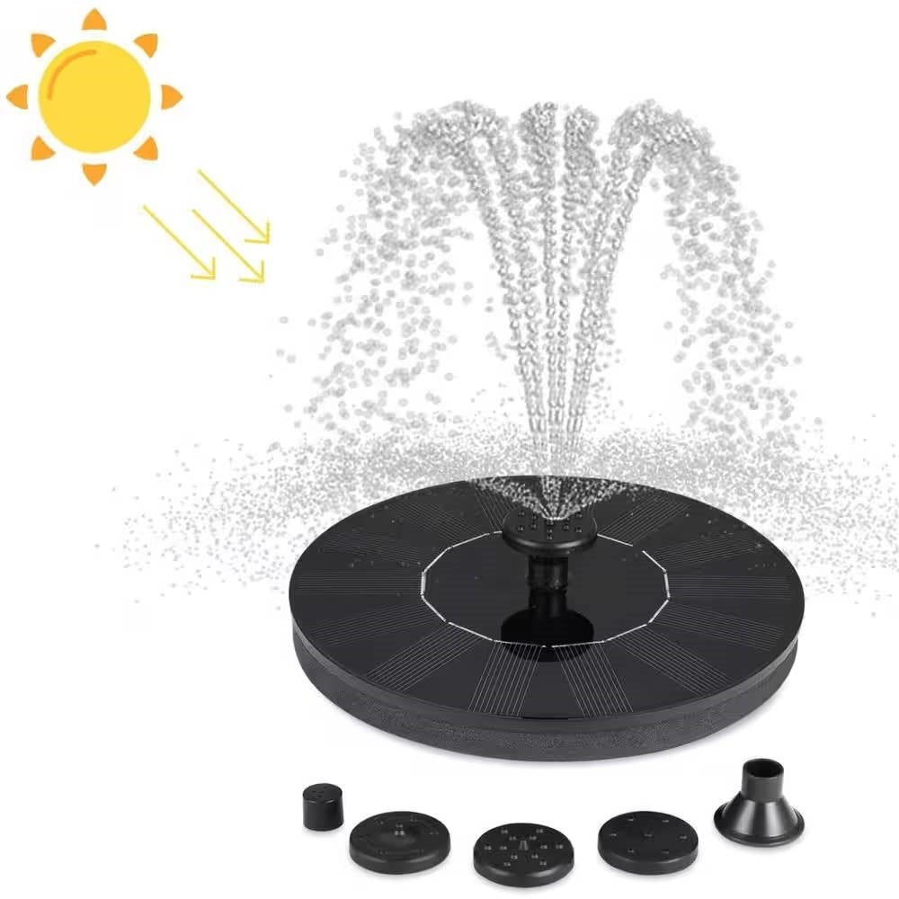 Solar Powered Birdbath to Water Fountain Kit with 4 Nozzle Heads - Tampa Home & Garden Store