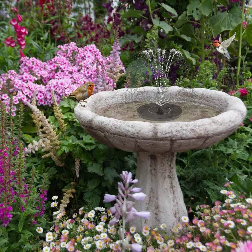 Solar Powered Birdbath to Water Fountain Kit with 4 Nozzle Heads - Tampa Home & Garden Store