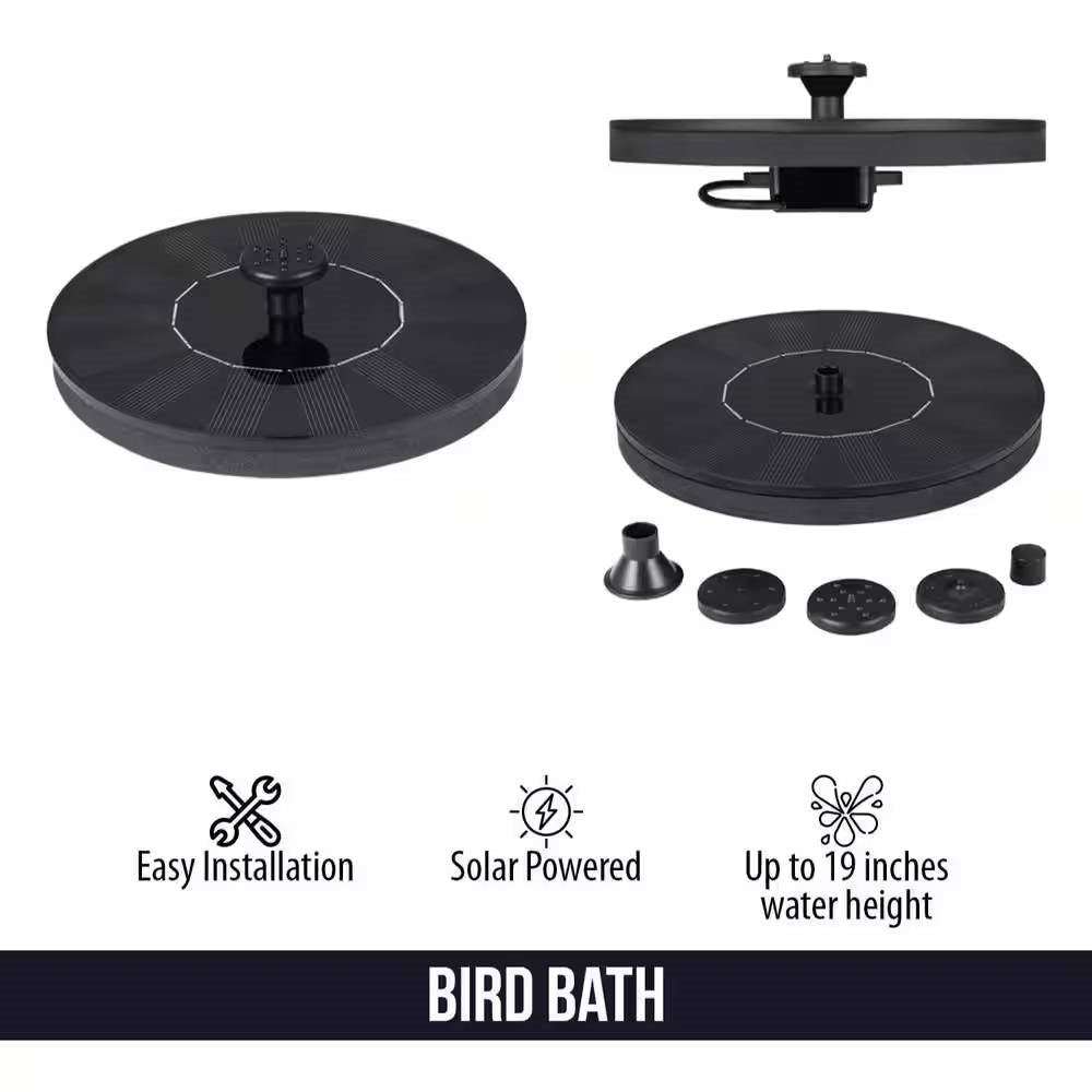 Solar Powered Birdbath to Water Fountain Kit with 4 Nozzle Heads - Tampa Home & Garden Store