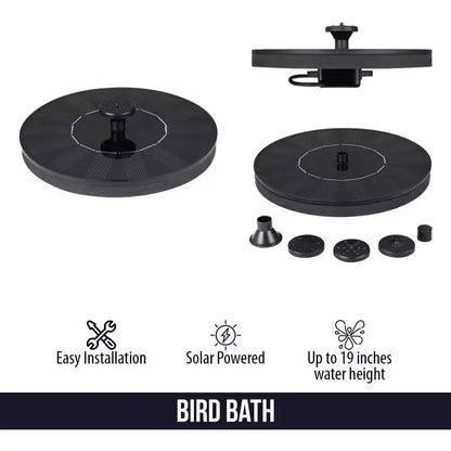 Solar Powered Birdbath to Water Fountain Kit with 4 Nozzle Heads - Tampa Home & Garden Store