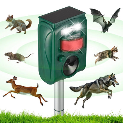 Solar Ultrasonic Outdoor Animal Repellent by Fire Sense, solar-powered green outdoor unit on Tampa Home & Garden Store