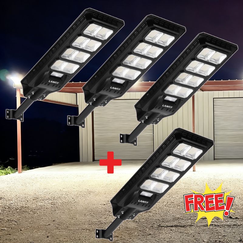 Luces solares para estacionamiento todo en uno de 200 W - 30 000 lúmenes