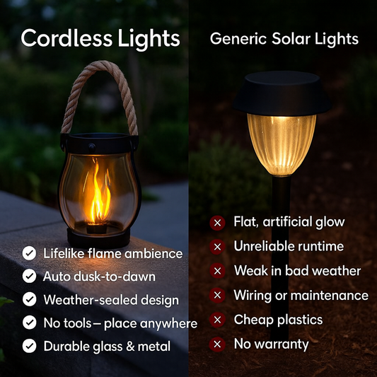 Solar Lanterns Outdoor – Waterproof Solar-Powered Lantern with Flickering Flame Effect for Garden and Patio - Tampa Home & Garden Store
