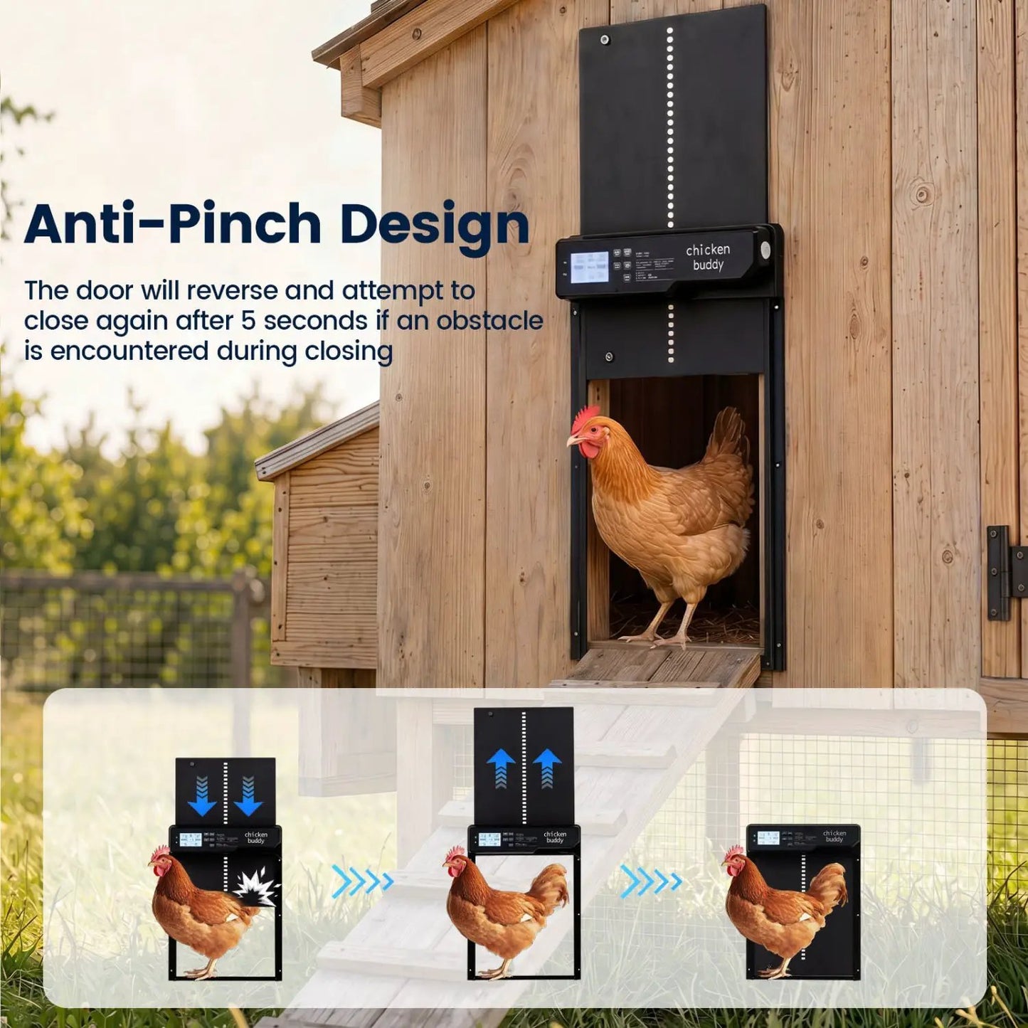 Solar Powered Automatic Chicken Coop Door Remote