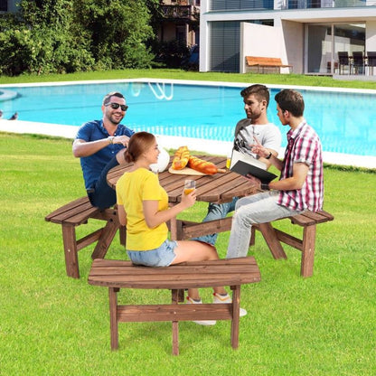 Solid Cedar Wood Outdoor Picnic Table with 3 Benches Patio Garden Dining Set - Tampa Home & Garden Store