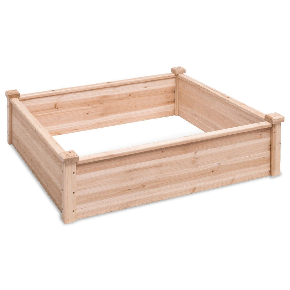 Solid Fir Wood 3.3 ft x 3.3 ft Raised Garden Bed Planter Box - Tampa Home & Garden Store