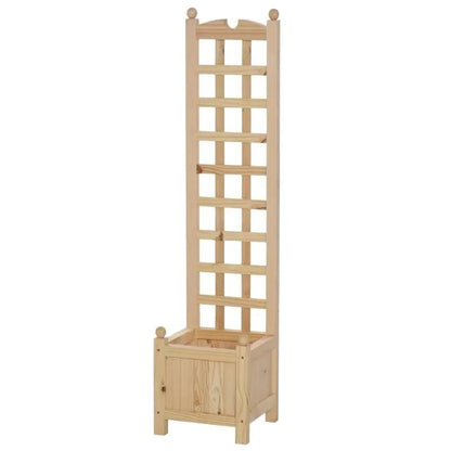 Solid Fir Wood Raised Garden Bed Planter Box with Trellis - Tampa Home & Garden Store