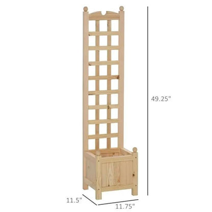 Solid Fir Wood Raised Garden Bed Planter Box with Trellis - Tampa Home & Garden Store