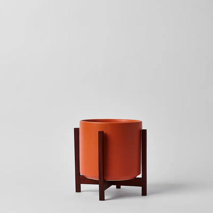 Solid Goods Ceramic Cylinder– With or Without Mahogany Stand - Tampa Home & Garden Store