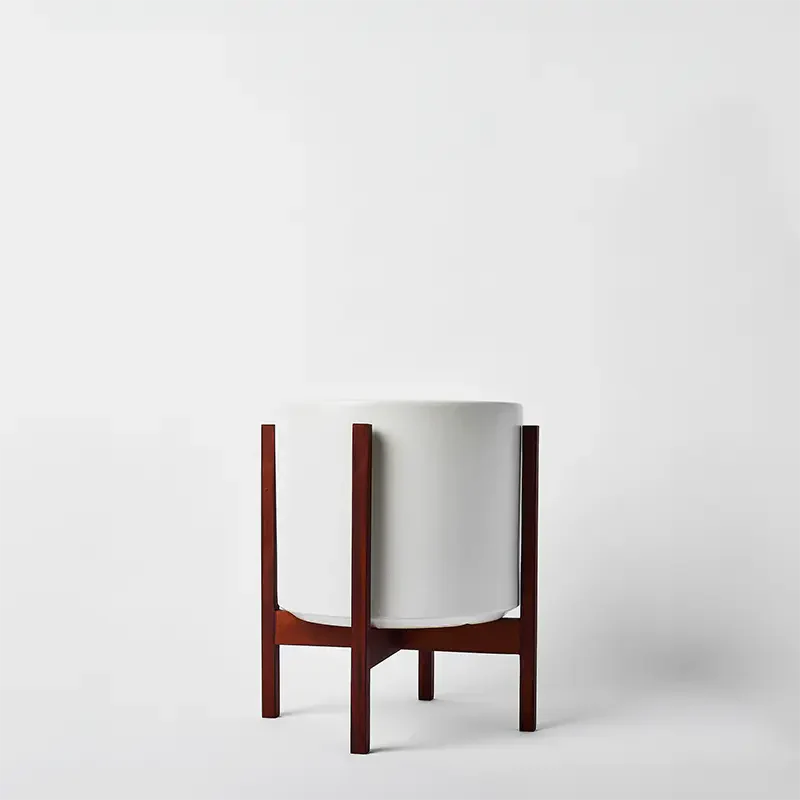 Solid Goods Ceramic Cylinder– With or Without Mahogany Stand - Tampa Home & Garden Store