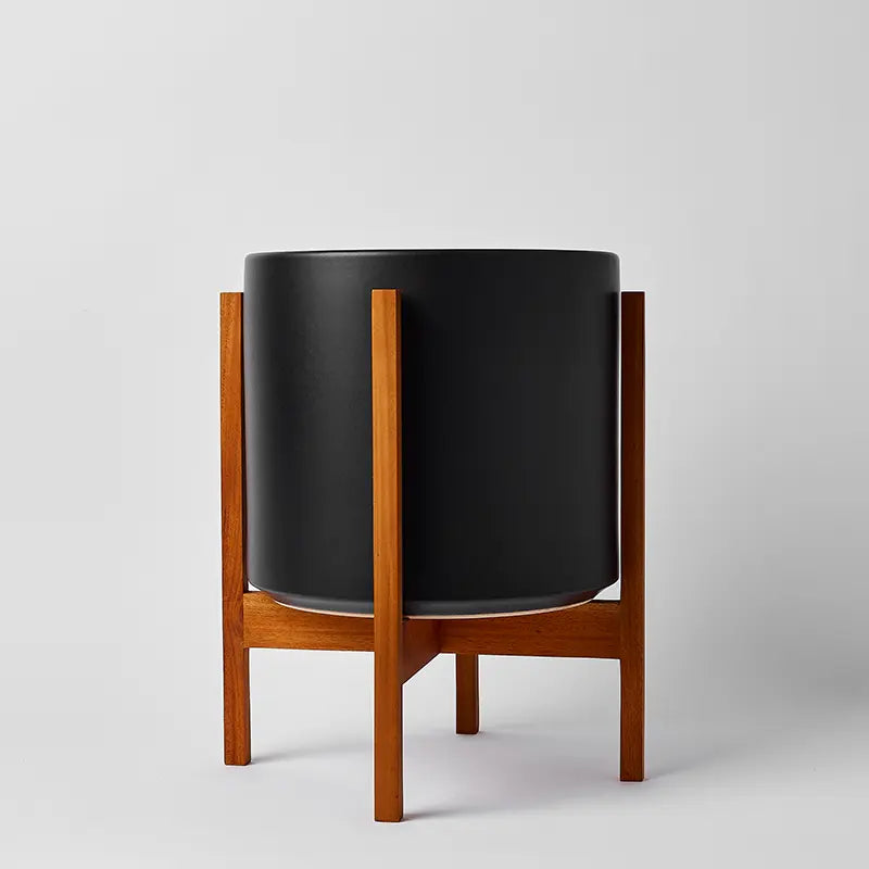 Solid Goods Ceramic Cylinder– With or Without Mahogany Stand - Tampa Home & Garden Store