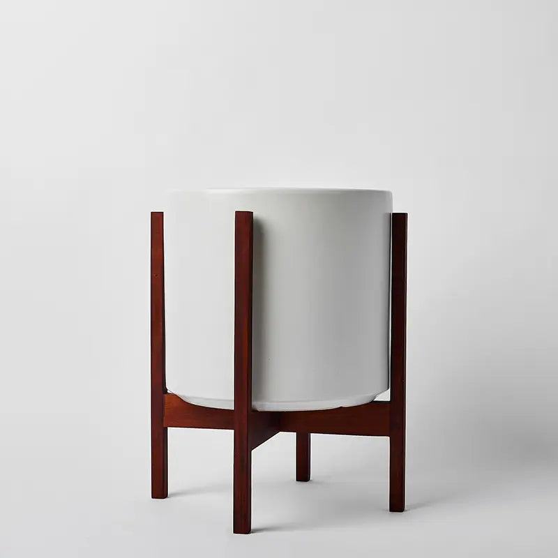 Solid Goods Ceramic Cylinder– With or Without Mahogany Stand - Tampa Home & Garden Store