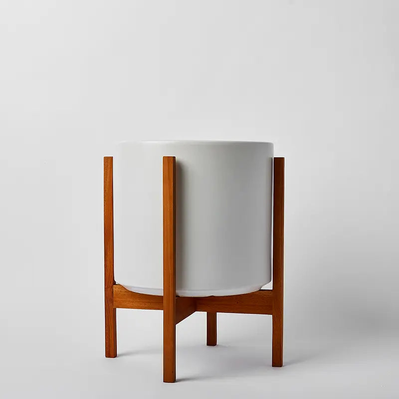 Solid Goods Ceramic Cylinder– With or Without Mahogany Stand - Tampa Home & Garden Store