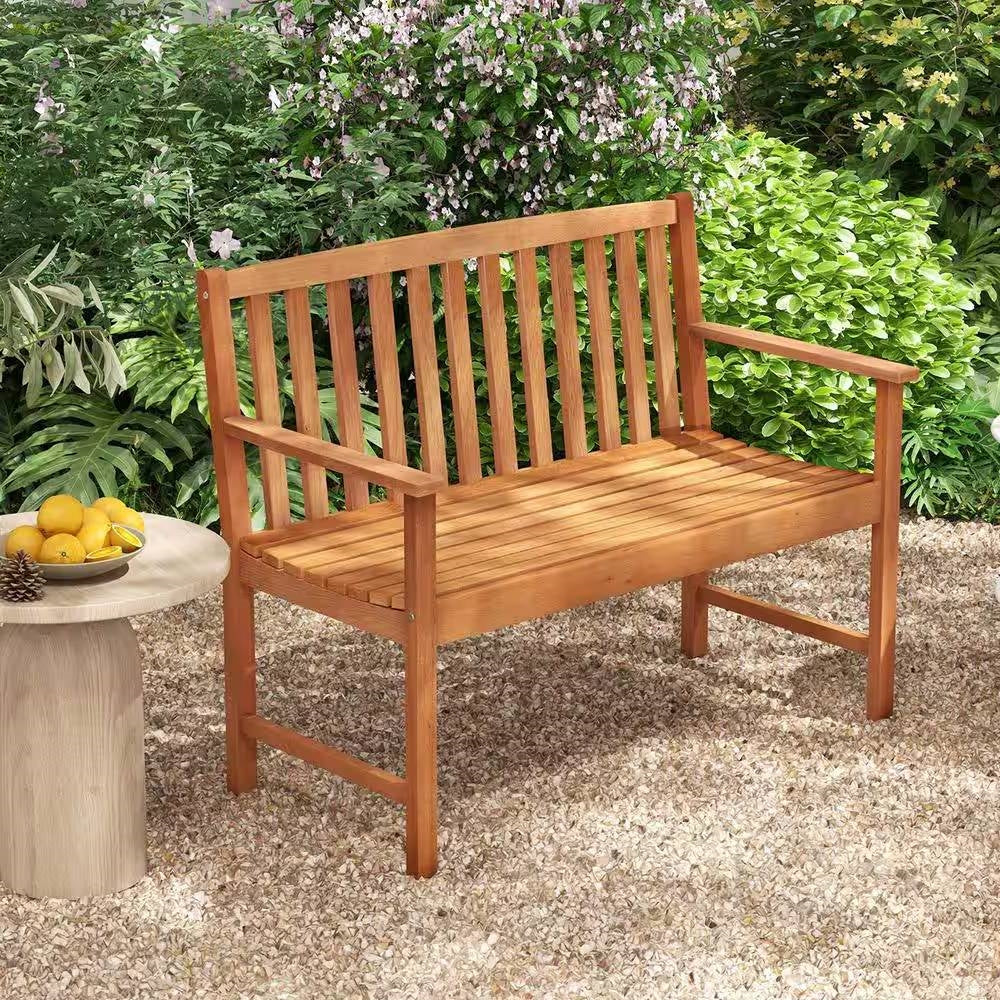 Solid Wood 4-Ft. Outdoor Patio Garden Bench - 800 lbs. Weight Capacity - Tampa Home & Garden Store