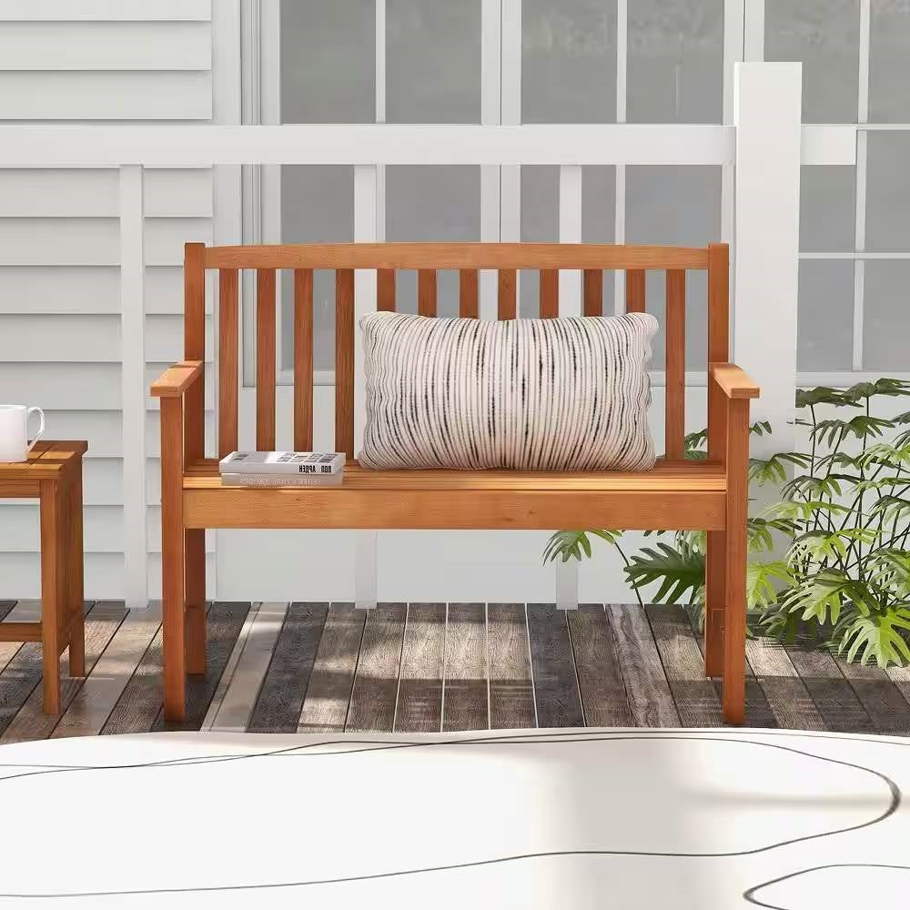Solid Wood 4-Ft. Outdoor Patio Garden Bench - 800 lbs. Weight Capacity - Tampa Home & Garden Store