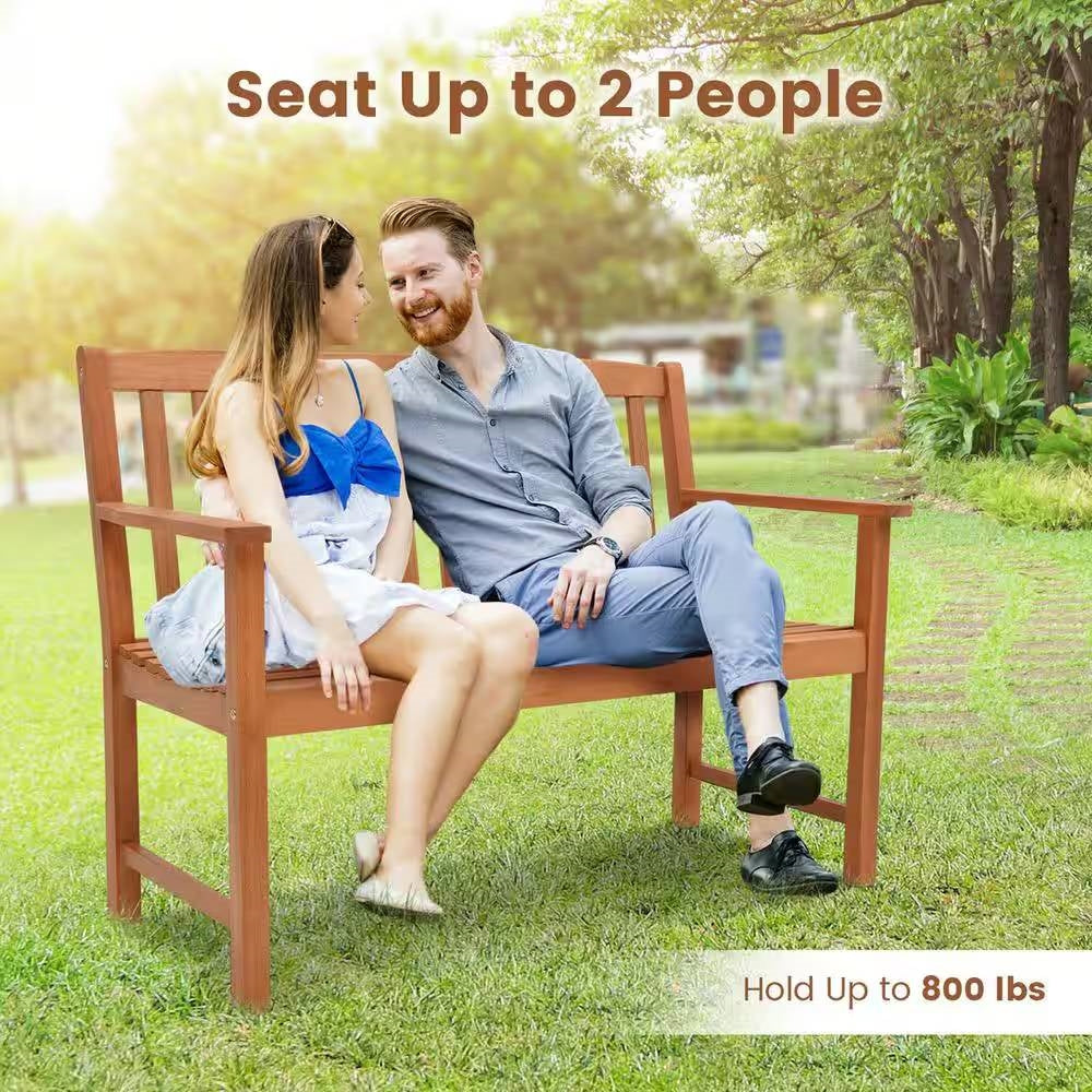 Solid Wood 4-Ft. Outdoor Patio Garden Bench - 800 lbs. Weight Capacity - Tampa Home & Garden Store
