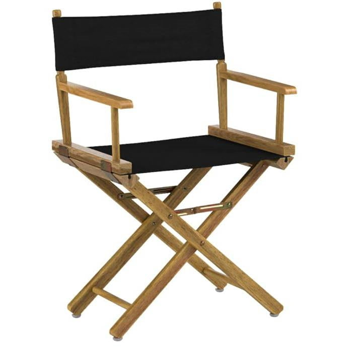 Solid Wood Frame Indoor/Outdoor Patio Dining Directors Chair with Black Seat - Tampa Home & Garden Store
