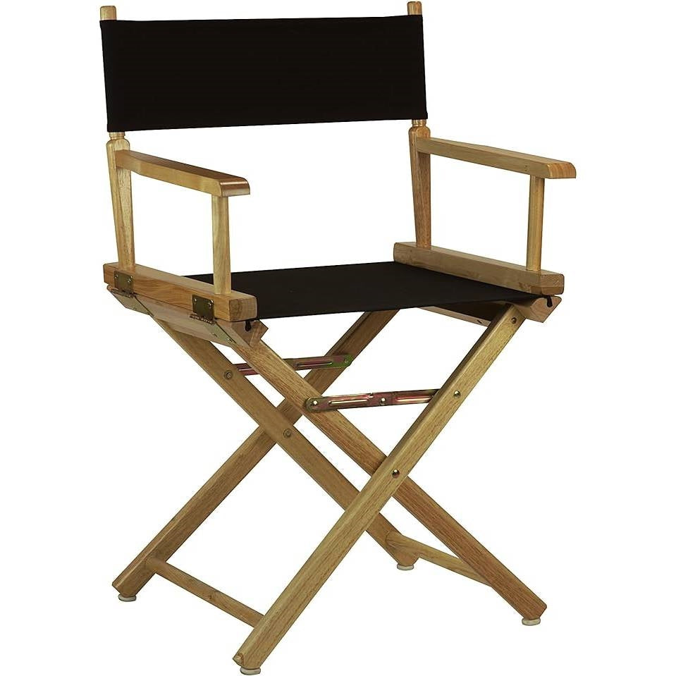 Solid Wood Frame Indoor/Outdoor Patio Dining Directors Chair with Black Seat - Tampa Home & Garden Store