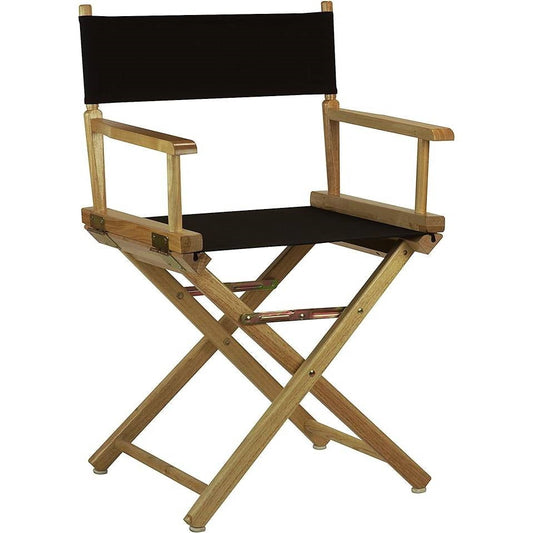 Solid Wood Frame Indoor/Outdoor Patio Dining Directors Chair with Black Seat - Tampa Home & Garden Store
