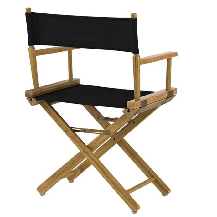 Solid Wood Frame Indoor/Outdoor Patio Dining Directors Chair with Black Seat - Tampa Home & Garden Store