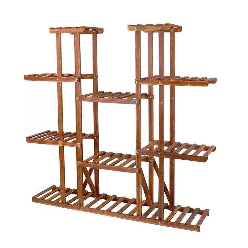 Solid Wood Indoor Outdoor 11-Tier Plant Stand - Tampa Home & Garden Store