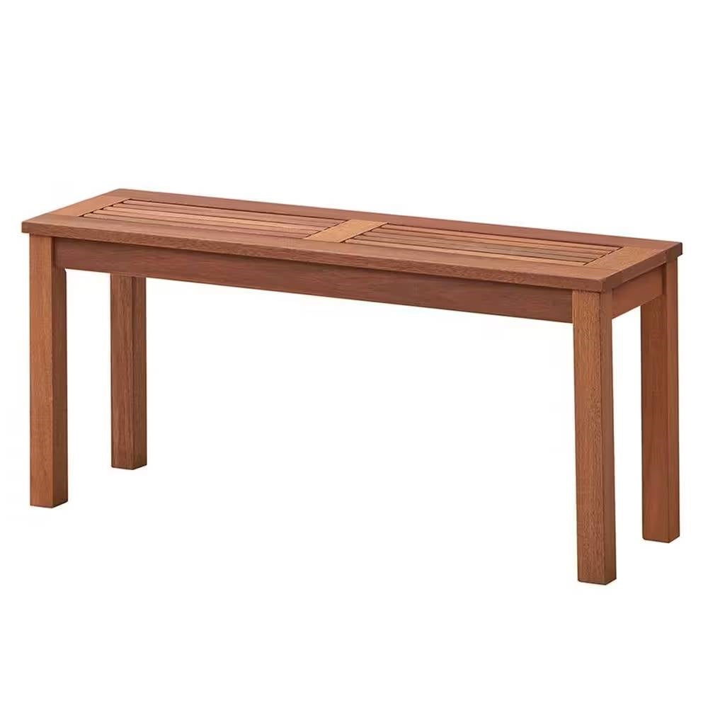Solid Wood Outdoor 2-Seat Backless Garden Bench in Natural Finish - Tampa Home & Garden Store