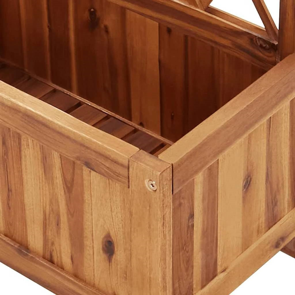 Solid Wood Outdoor Raised Garden Bed Planter with Lattice Trellis - Tampa Home & Garden Store