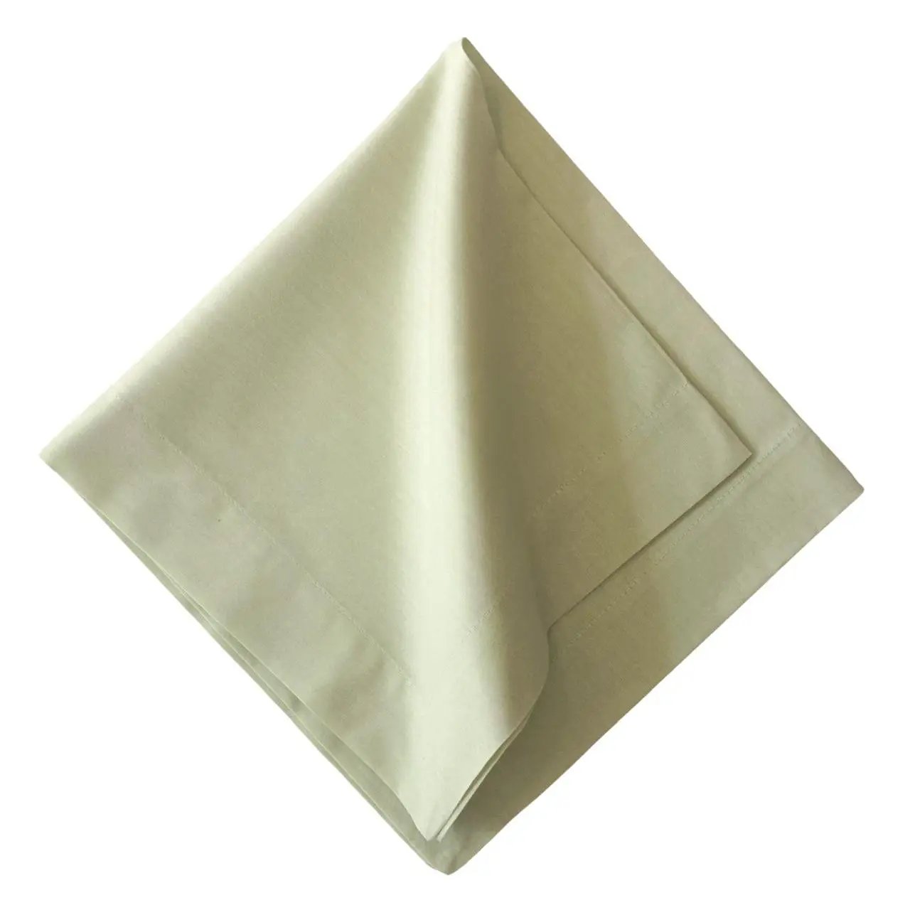 Solid cotton napkin cream color, folded diamond-style for elegant tables by Talah Home on Tampa Home & Garden Store
