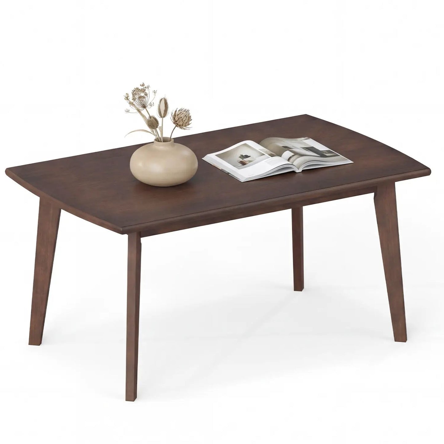 Solid Wood Modern Coffee Table With Tapered Legs