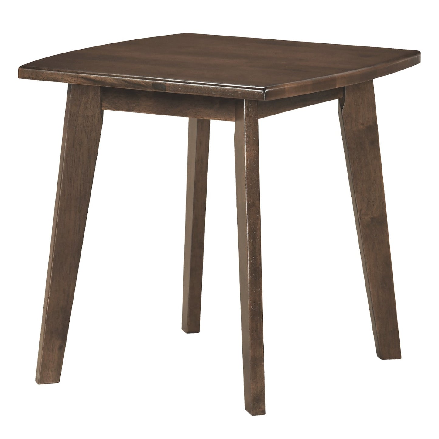 Solid Wood Square End Table with Thick Curved Top