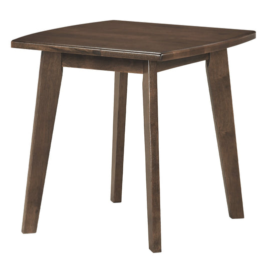 Solid wood square end table with thickened top and curved edge in dark brown DirectDeals on Tampa Home & Garden Store