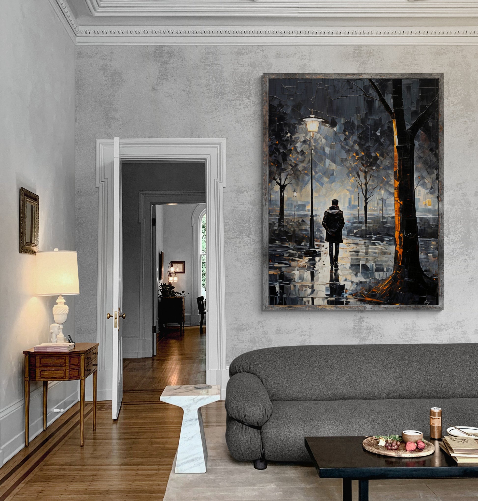 Canvas Print Solitary Reflection on gray wall in living room framed by Tailored Canvases on Tampa Home & Garden Store