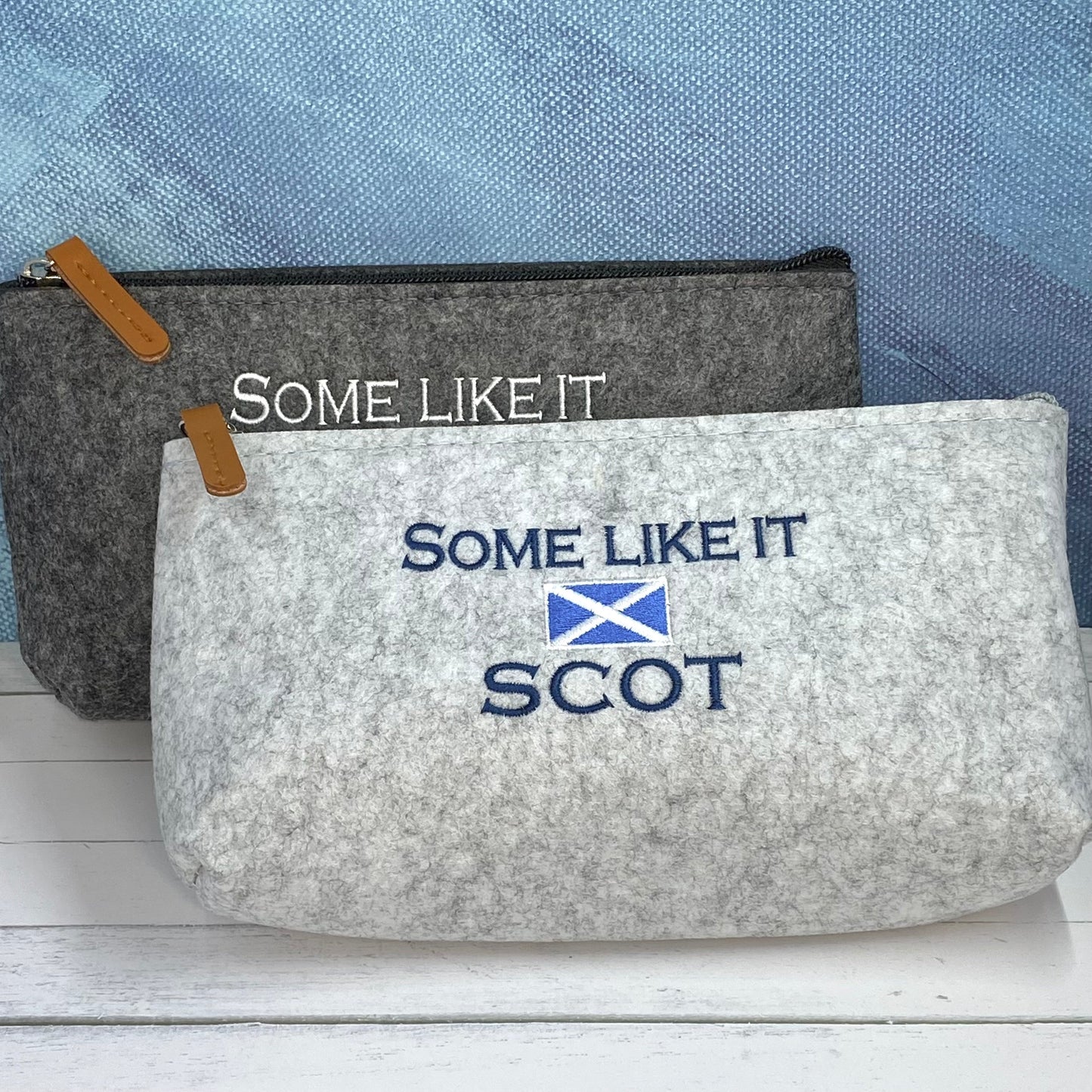 Some Like it Scot Saltire Flag Embroidered Felt Zipper Pouch - Tampa Home & Garden Store