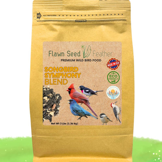 Songbird Symphony Blend wild bird seed bag, 3 lb, Flawn Seed Kits, USA-made on Tampa Home & Garden Store