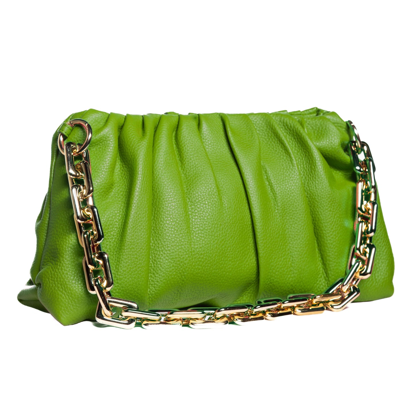 Leather Bag, Clutch Bag with Chain - MiamiLeathers
