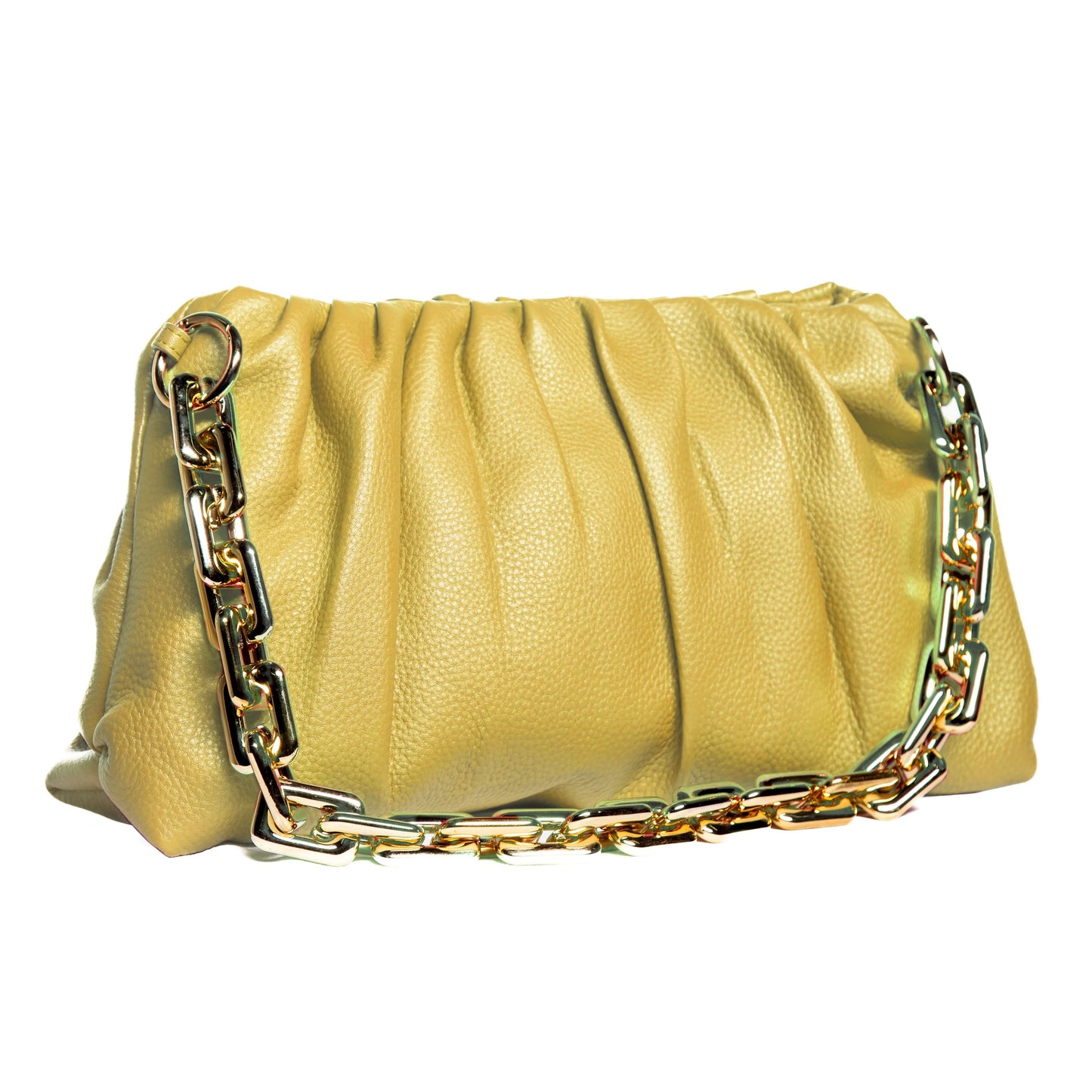Leather Bag, Clutch Bag with Chain - MiamiLeathers