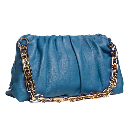 Leather Bag, Clutch Bag with Chain - MiamiLeathers