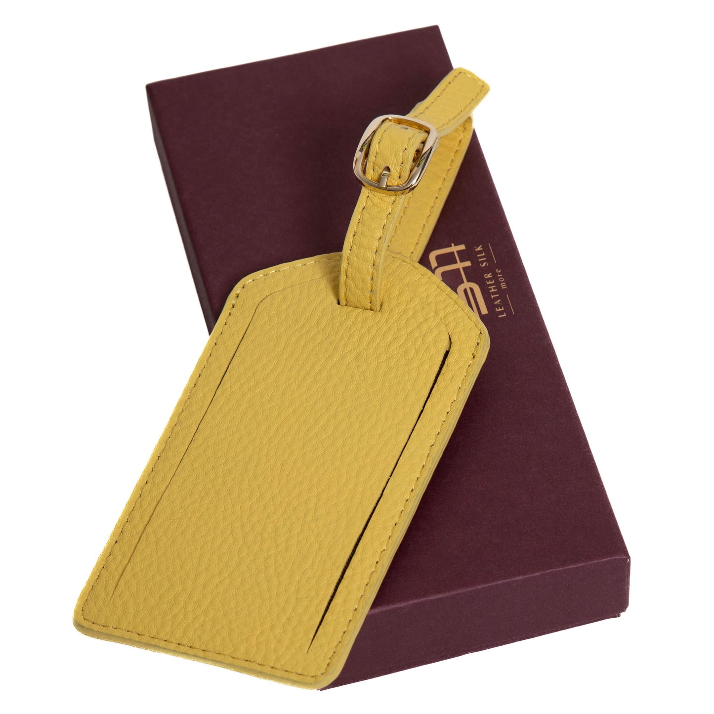 Sophia Full-Grain Leather Luggage Tag – Soft Pebbled Finish