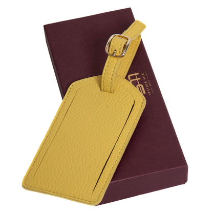 Sophia Full-Grain Leather Luggage Tag – Soft Pebbled Finish