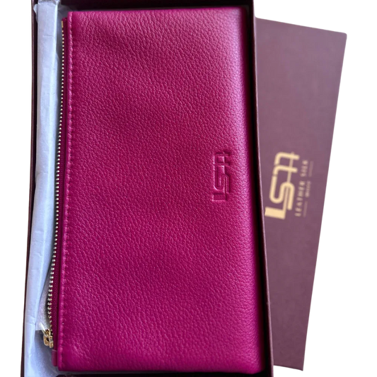 Women's Wallets, Sophia Soft Double Zipper Leather Wallet