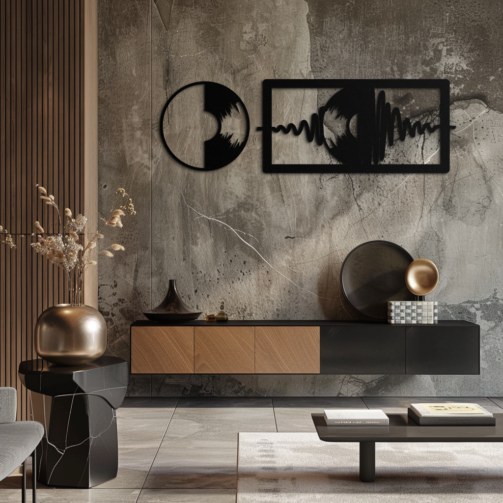 Soundwave Vinyl Record Metal Wall Art - Modern Music-Inspired Steel Wall Decor - KAF133 - Tampa Home & Garden Store