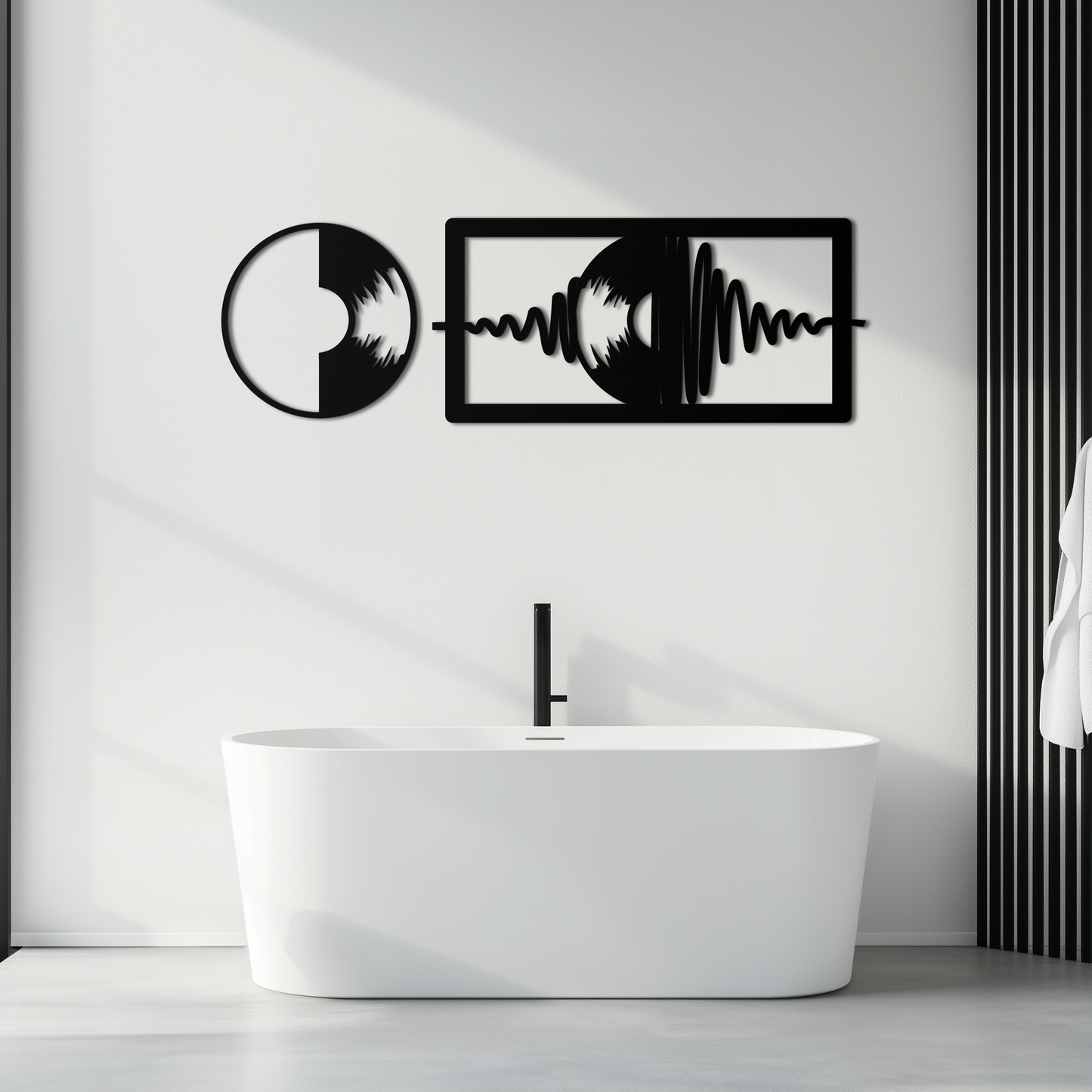Soundwave Vinyl Record Metal Wall Art - Modern Music-Inspired Steel Wall Decor - KAF133 - Tampa Home & Garden Store