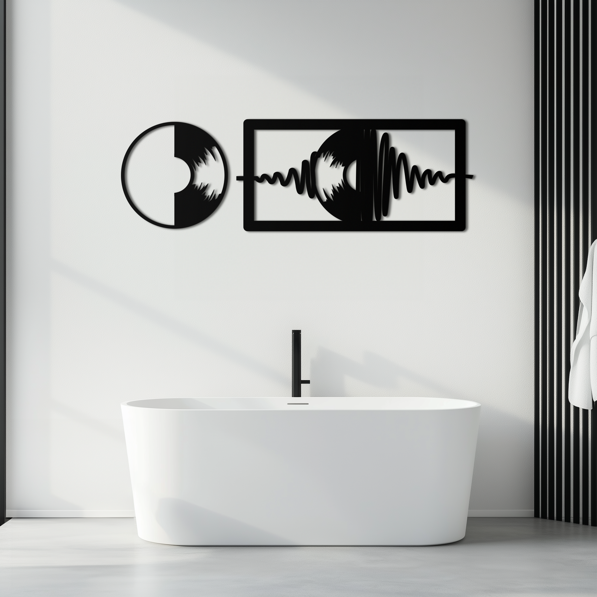 Soundwave Vinyl Record Metal Wall Art - Modern Music-Inspired Steel Wall Decor - KAF133 - Tampa Home & Garden Store