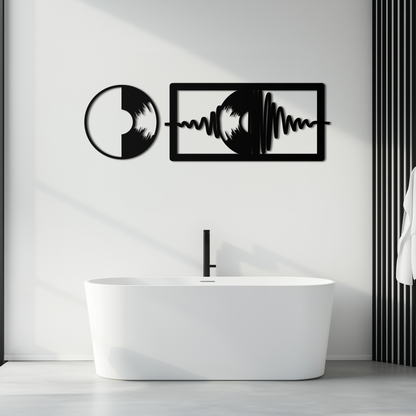 Soundwave Vinyl Record Metal Wall Art - Modern Music-Inspired Steel Wall Decor - KAF133 - Tampa Home & Garden Store