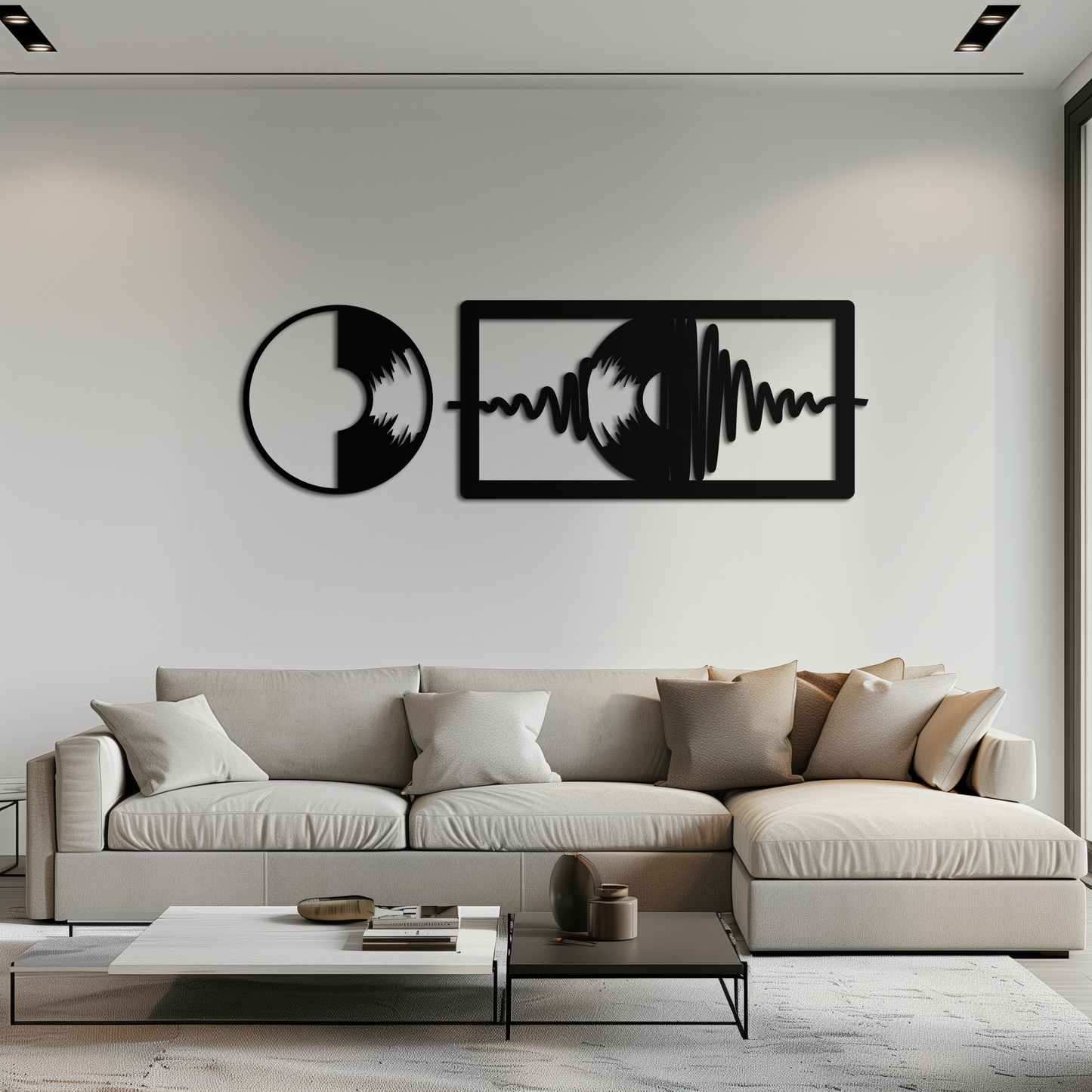 Soundwave Vinyl Record Metal Wall Art - Modern Music-Inspired Steel Wall Decor - KAF133 - Tampa Home & Garden Store