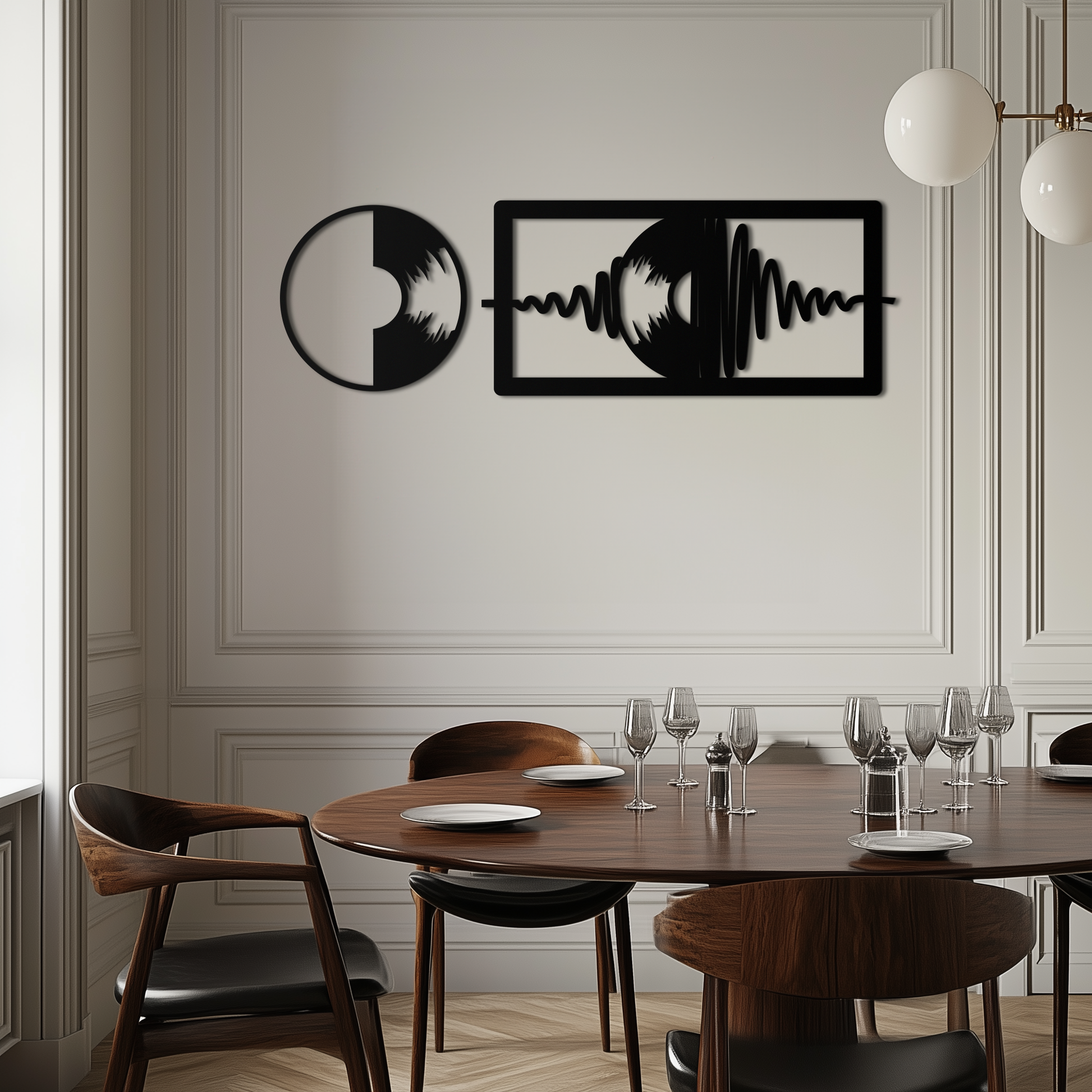 Soundwave Vinyl Record Metal Wall Art - Modern Music-Inspired Steel Wall Decor - KAF133 - Tampa Home & Garden Store