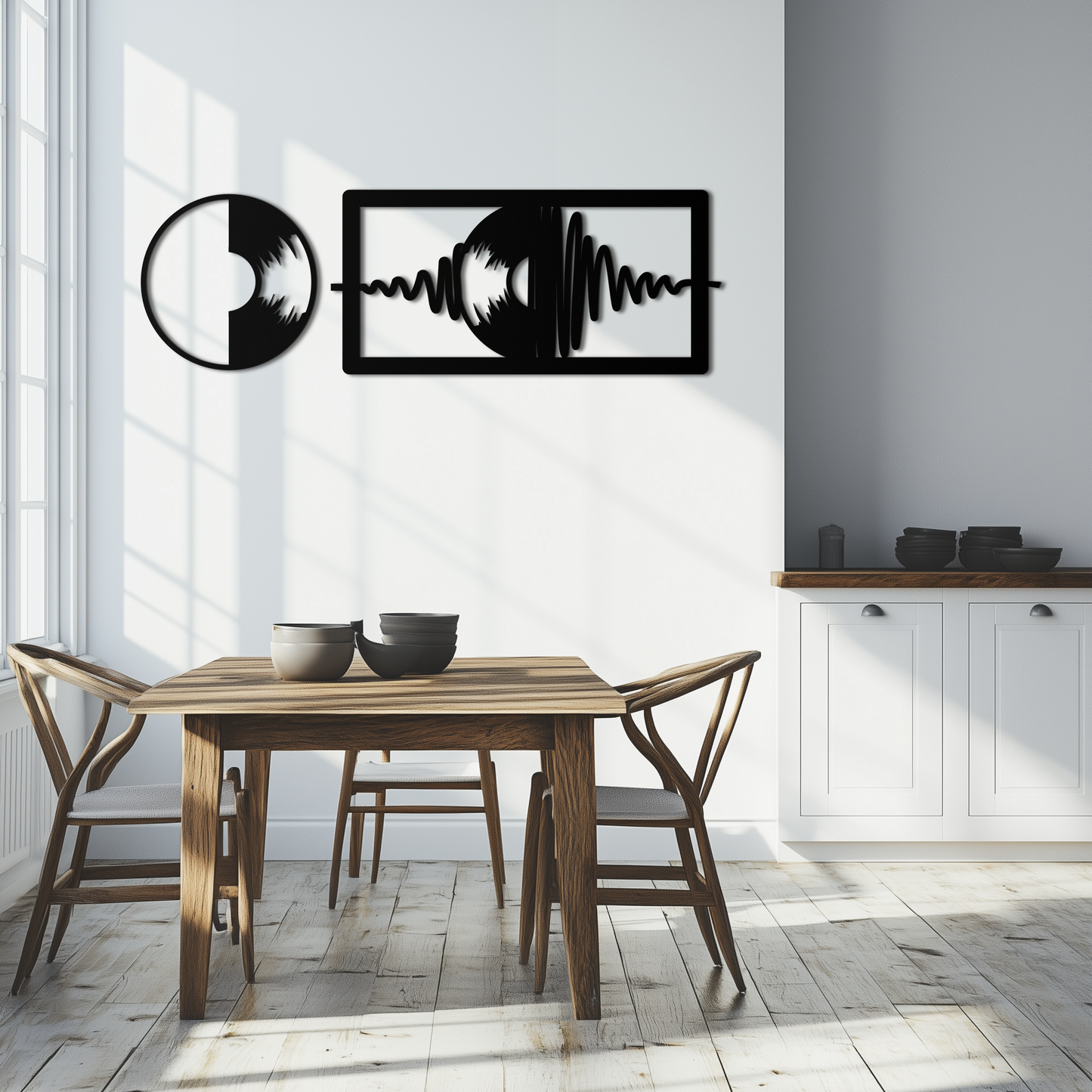 Soundwave Vinyl Record Metal Wall Art - Modern Music-Inspired Steel Wall Decor - KAF133 - Tampa Home & Garden Store